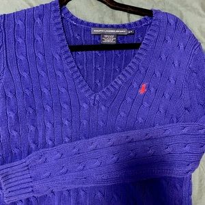 Cable-knit sweater - blue